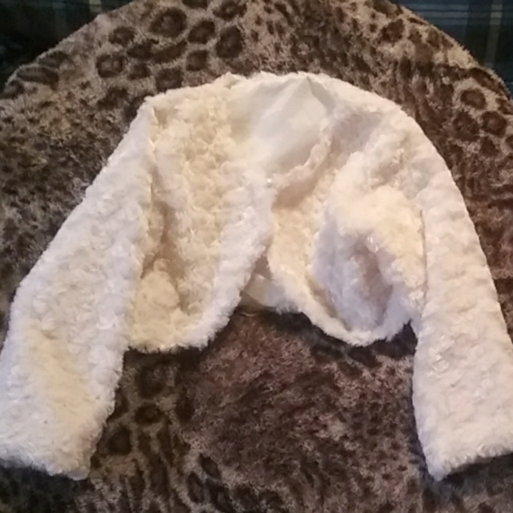 Ivory fuzzy dress jacket